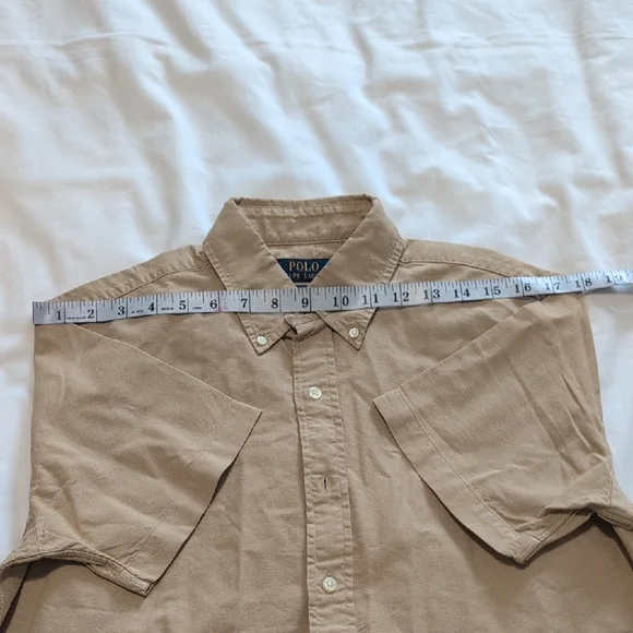 Polo by Ralph Lauren Tan Casual Button Down Shirt with Embroidered Logo